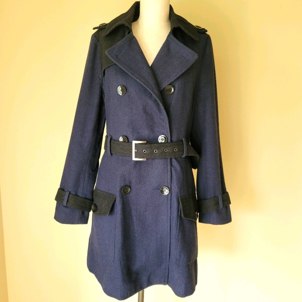 Black & navy coat